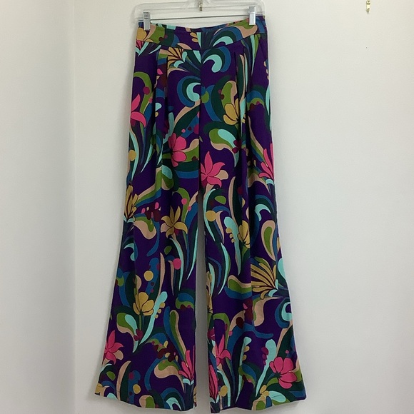 INC International Concepts Vibrant Wide-Leg Pants linen blend size 4 - Picture 3 of 11